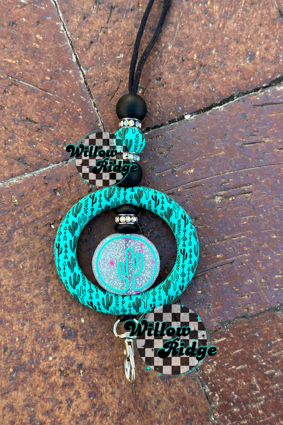 Teal Cactus Car Charm Kit
