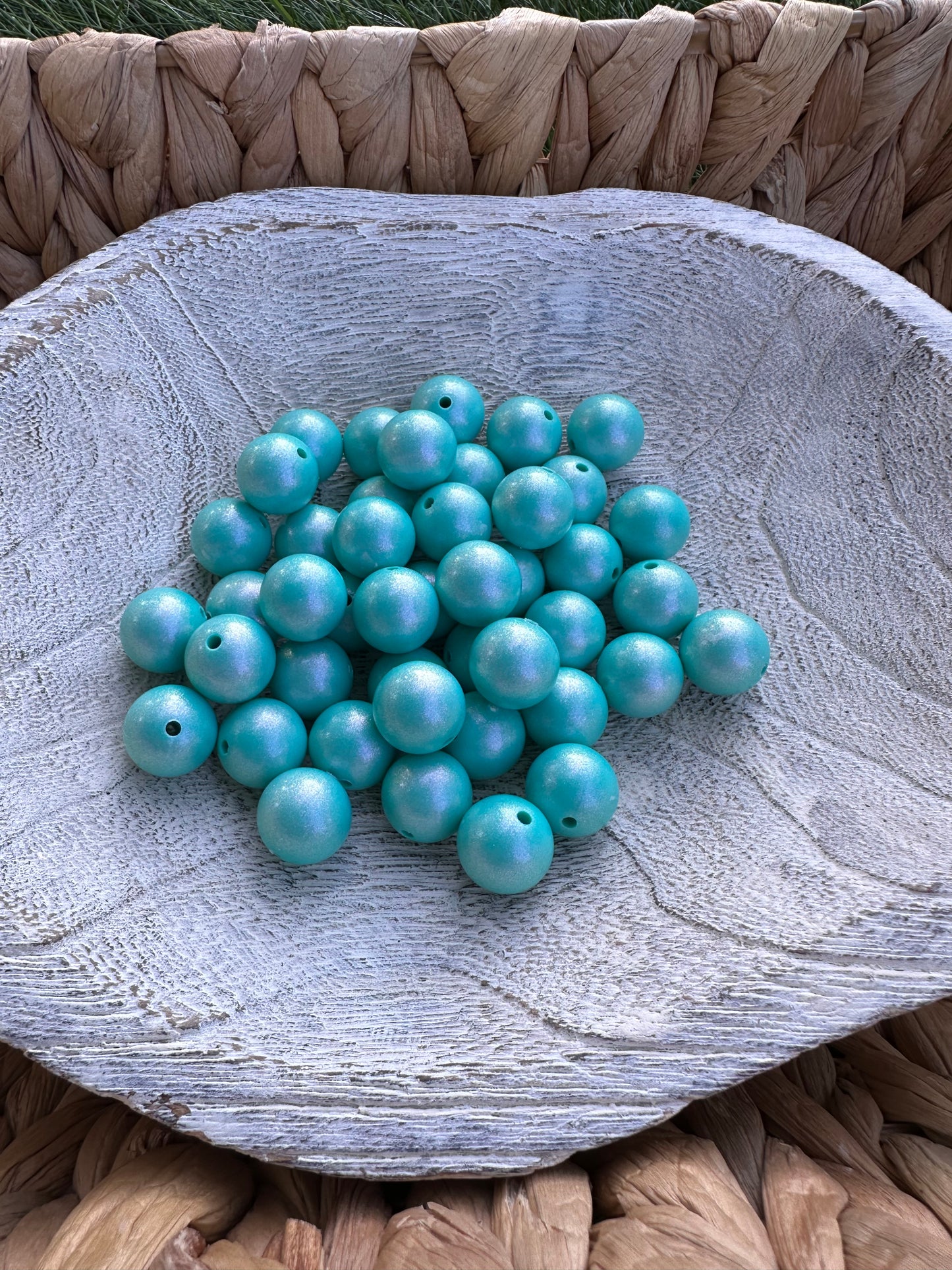 Teal opal 15mm