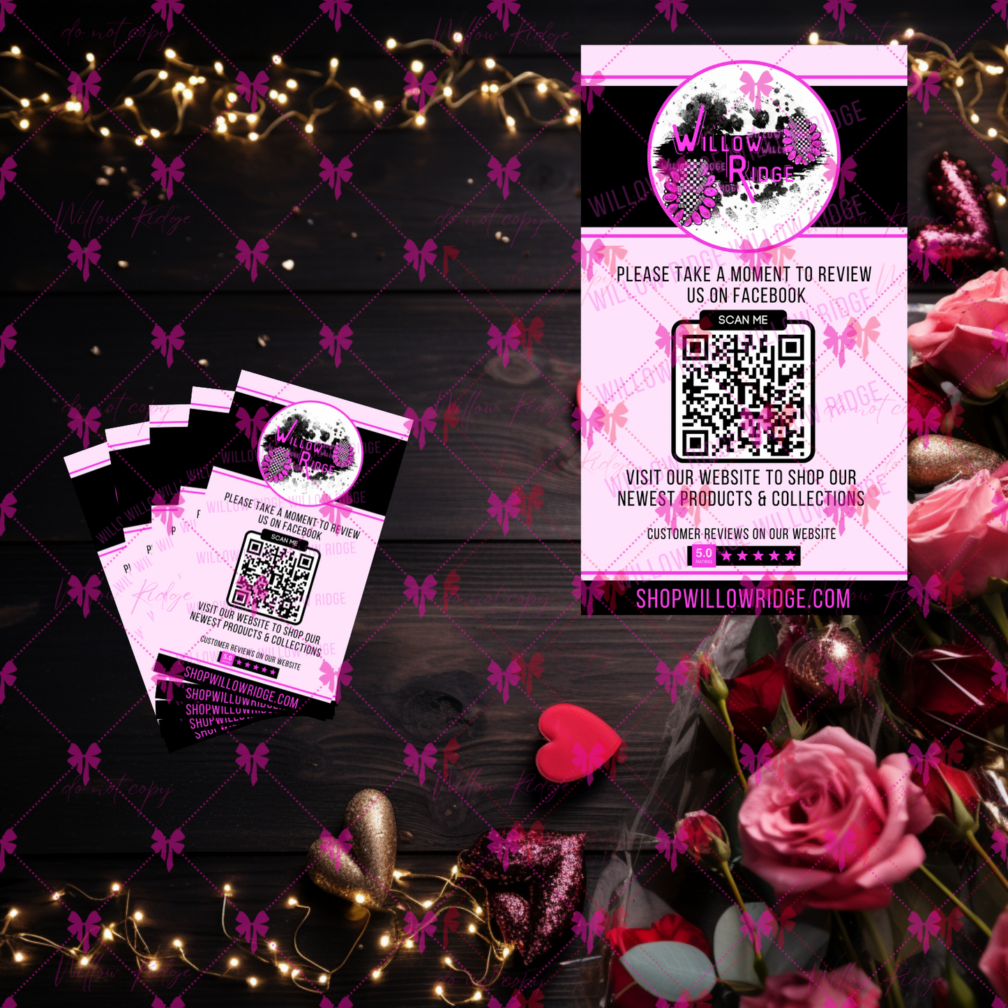 Facebook QR Code Package Cards