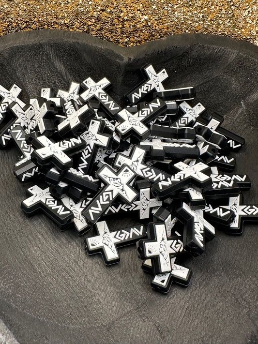 Black and White “God is Greater” Cross