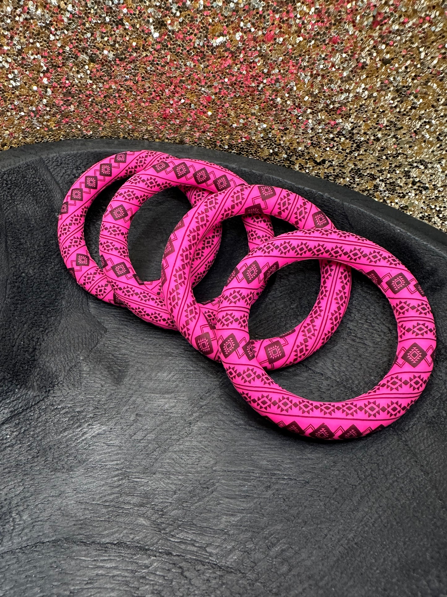 Hot Pink Aztec Ring
