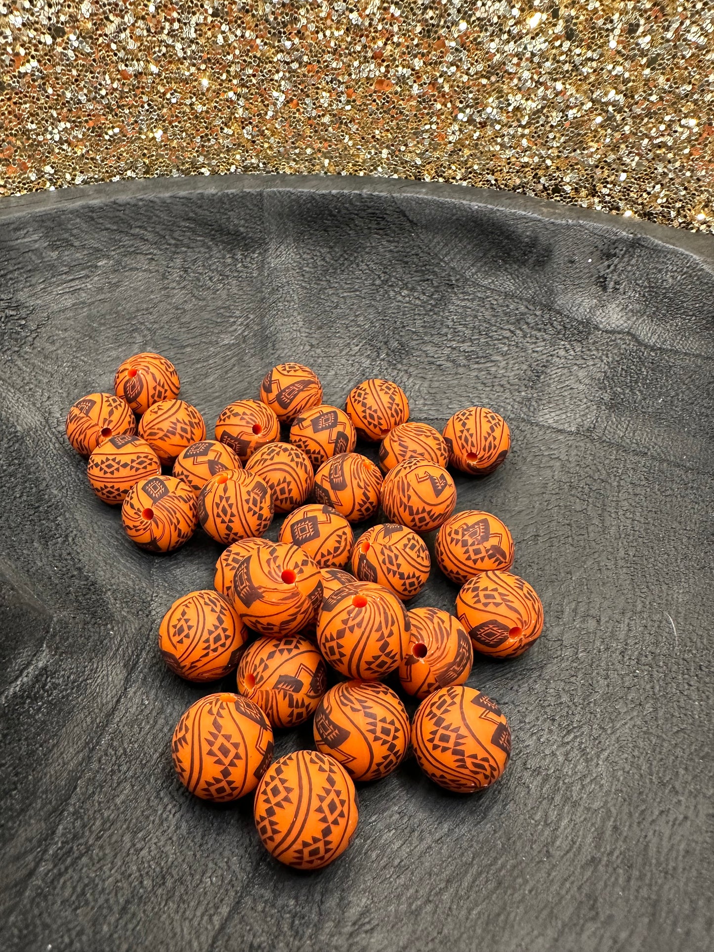 Rust Aztec Printed Bead Exclusive
