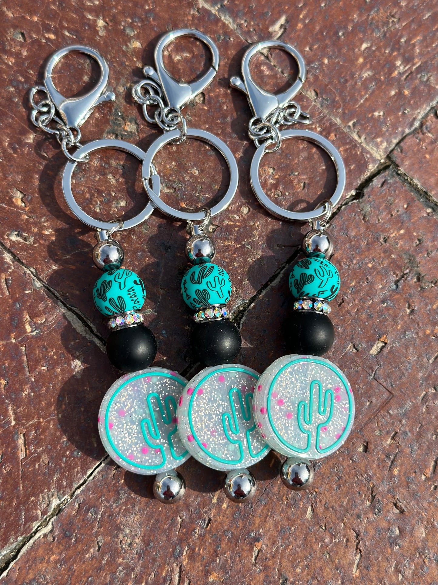 Cactus Turquoise Printed Bead