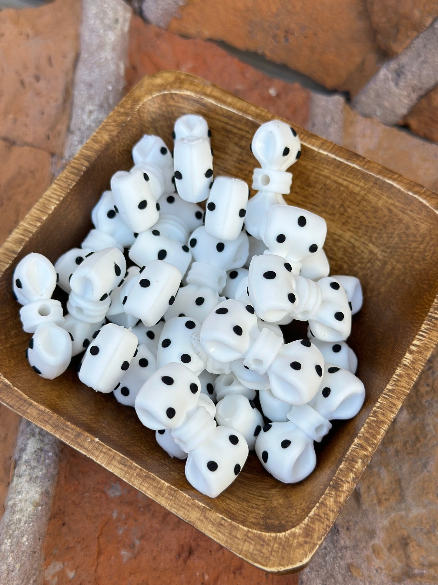 White Polka Dot Bow