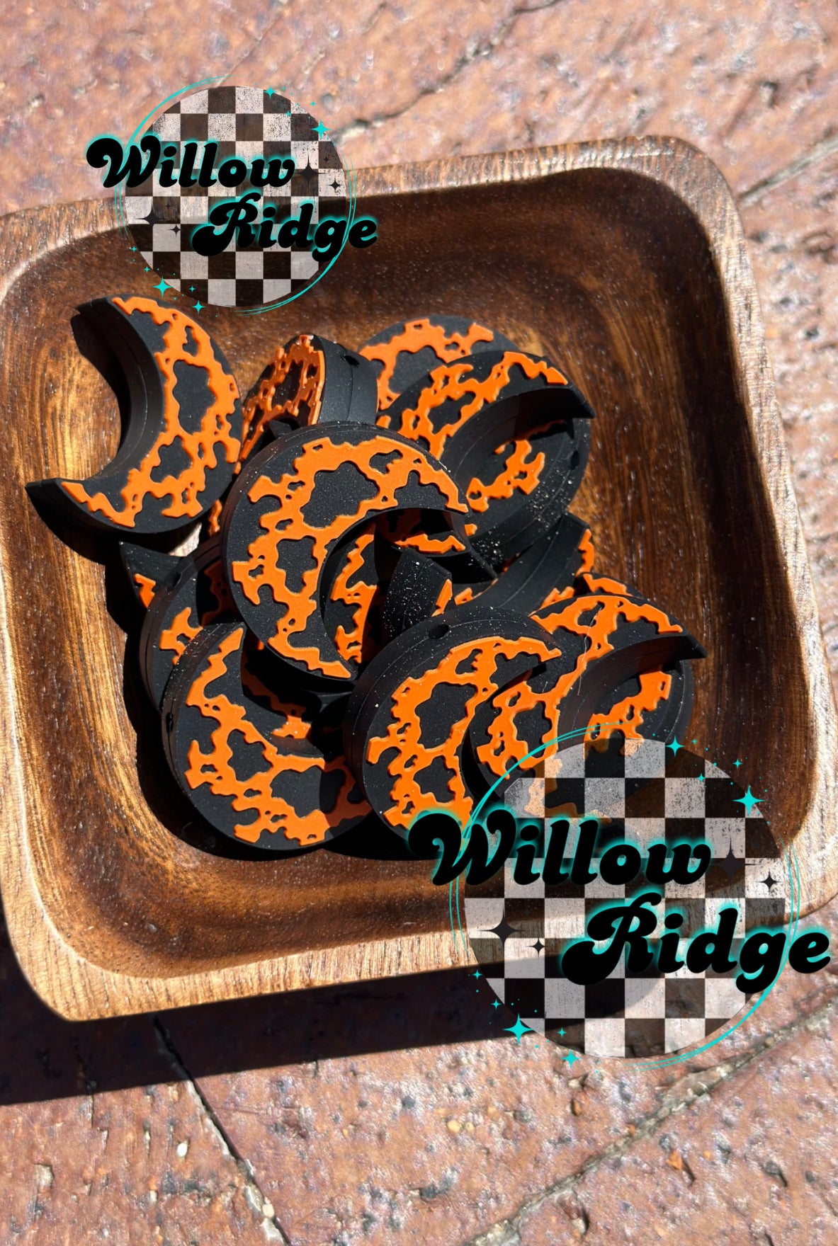Rust Cow Print Moon