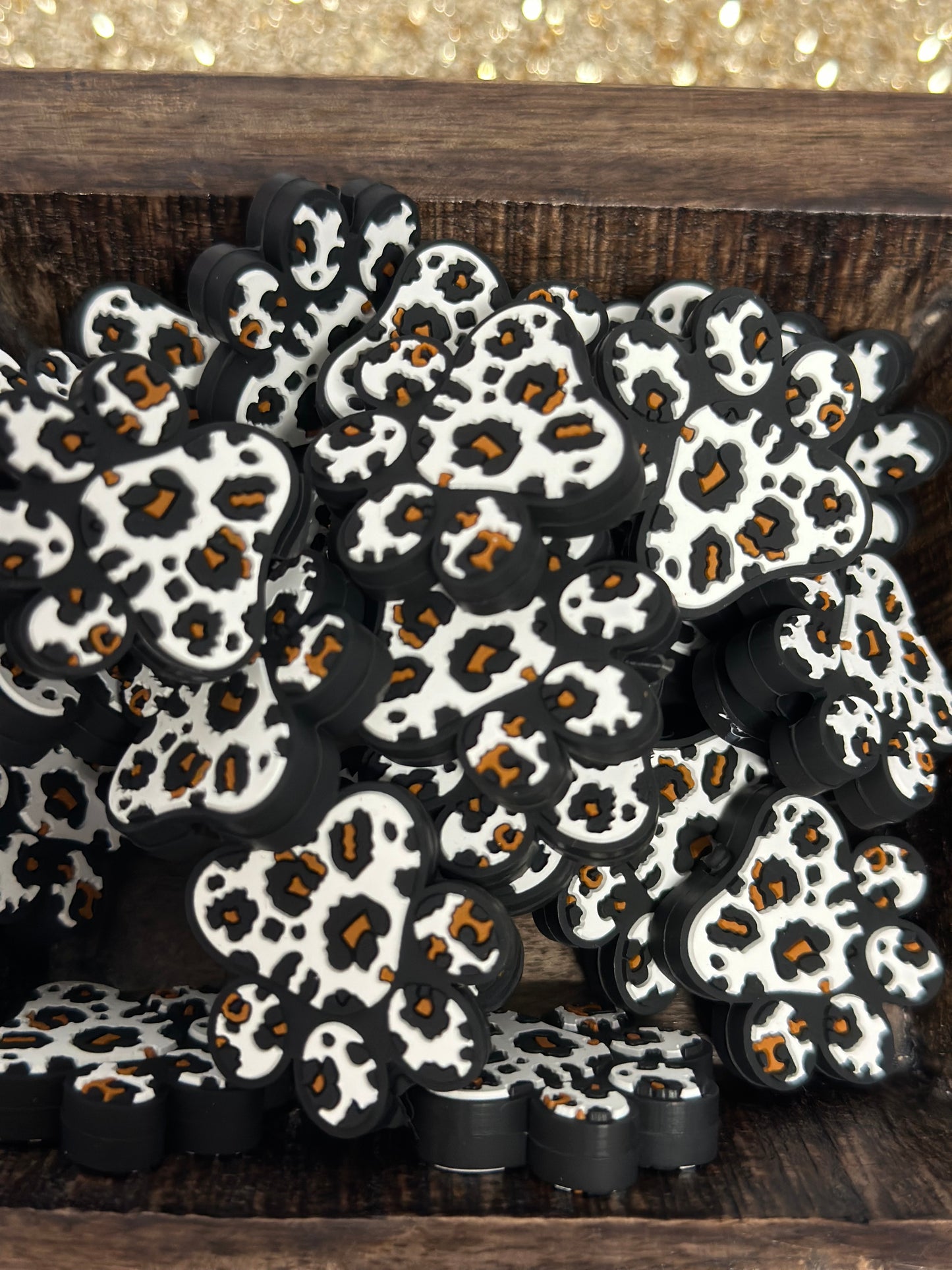 White Leopard Paw Print