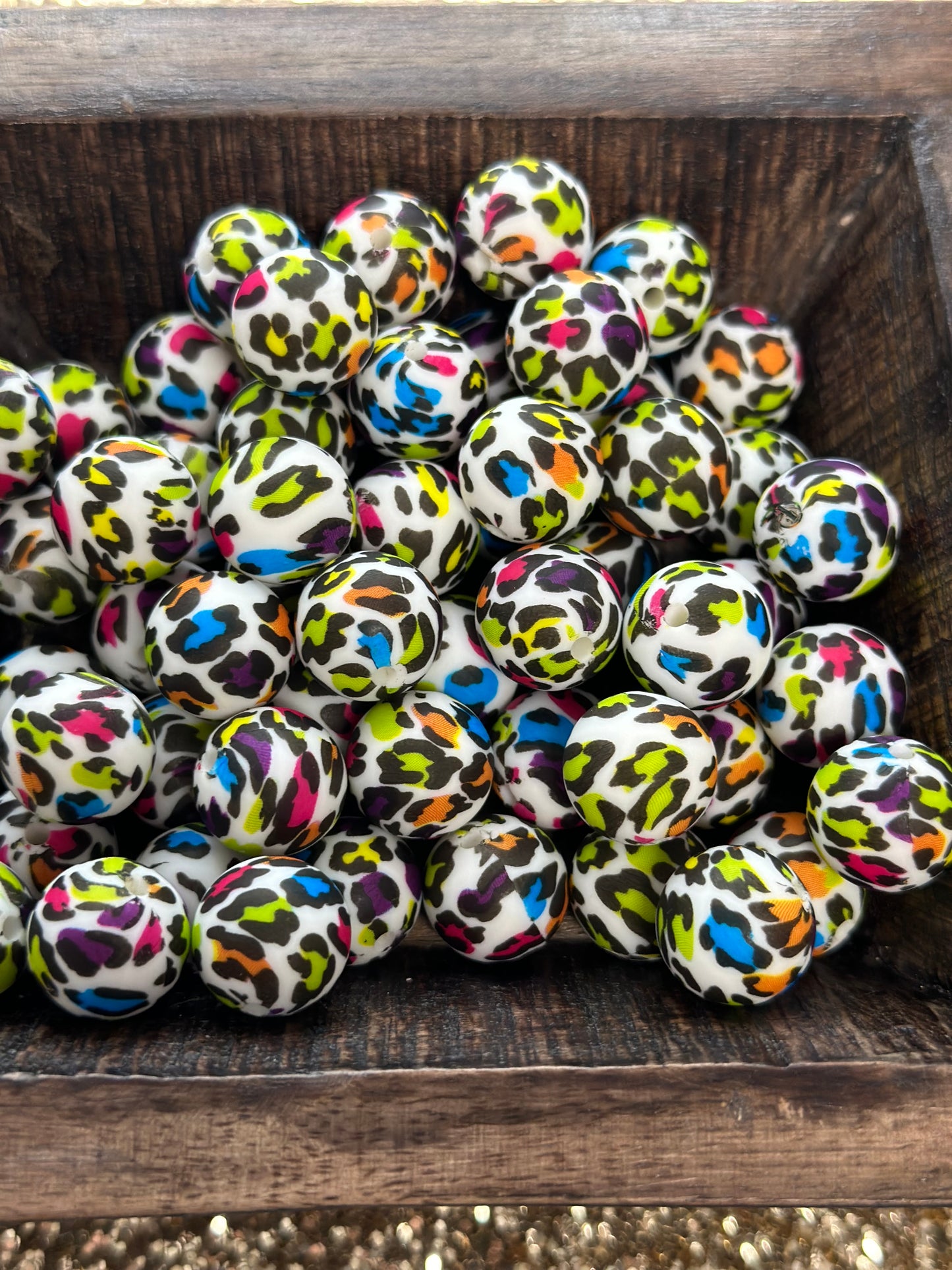 Neon Leopard Print Bead