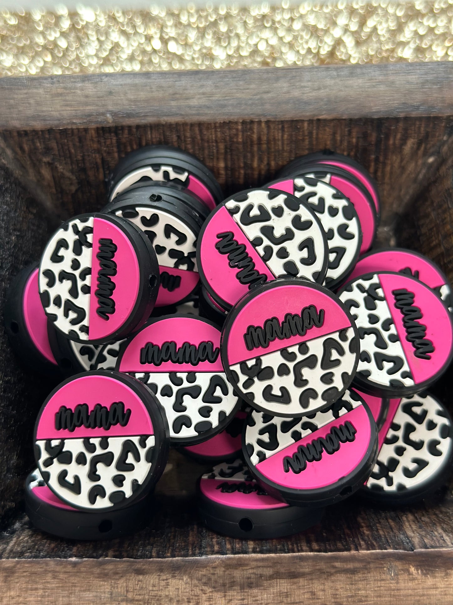 Mama Leopard pink/black