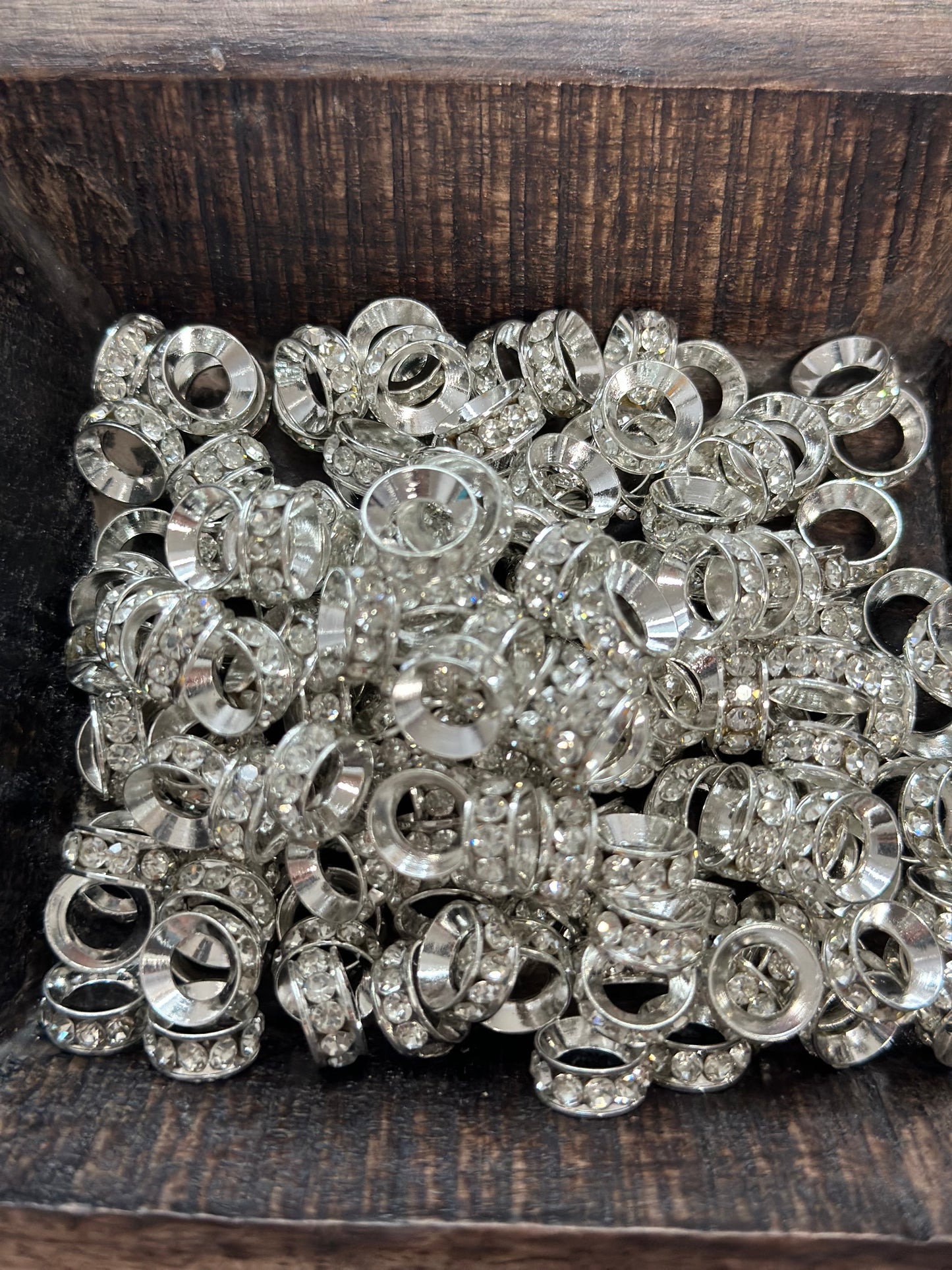 Large Hole Spacers - Silver Clear