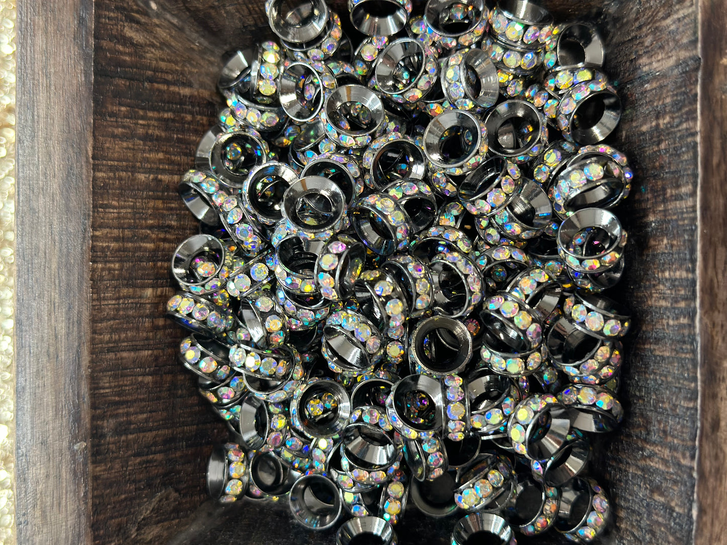 Large Hole Spacers- Black Iridescent