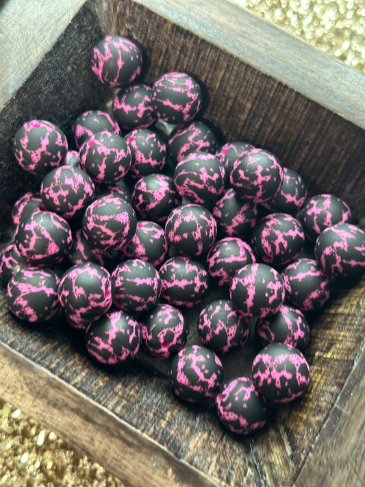 Bubblegum Pink Cowhide Printed Bead Exclusive