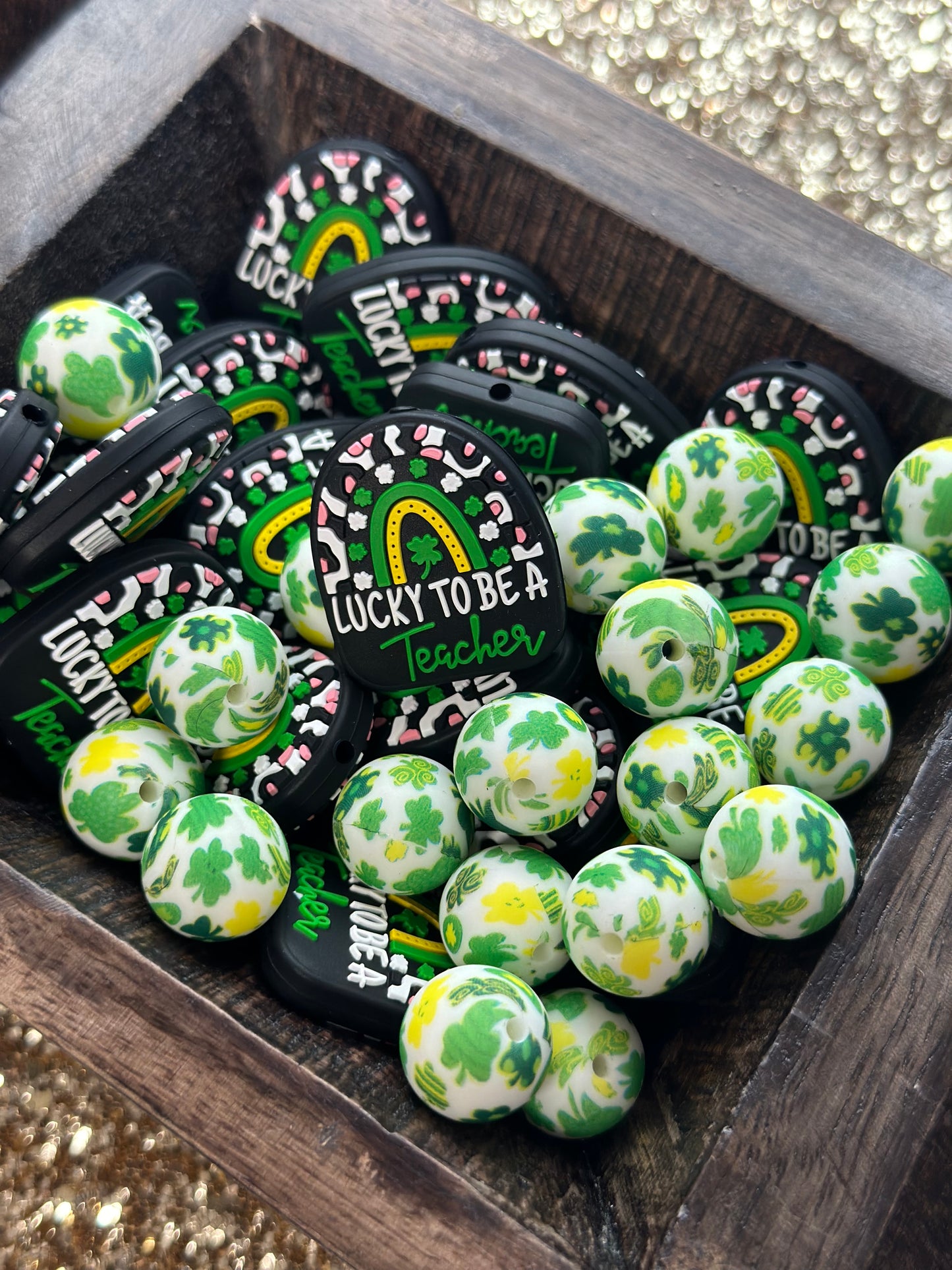 Shamrock Printed Bead
