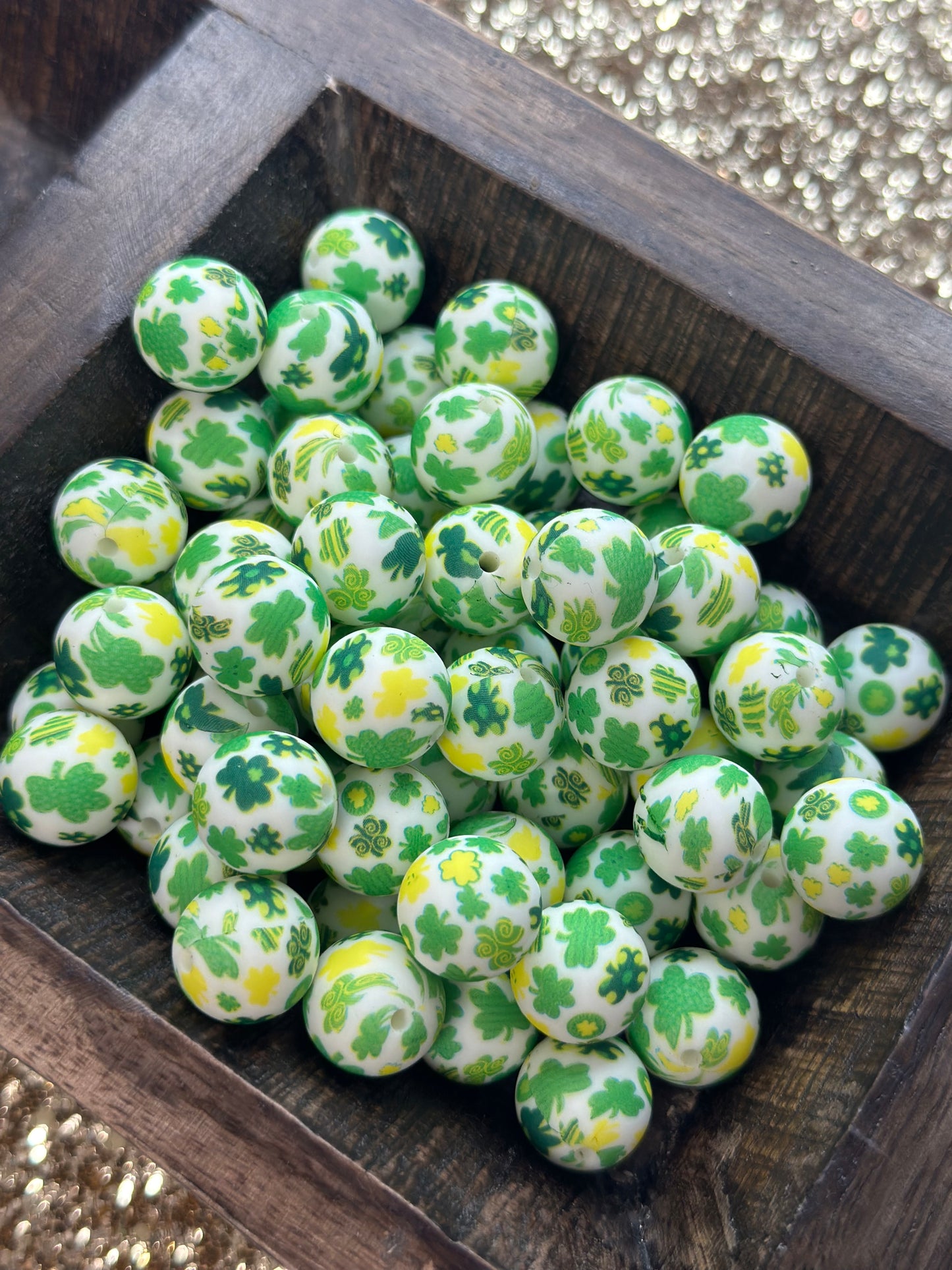 Shamrock Printed Bead