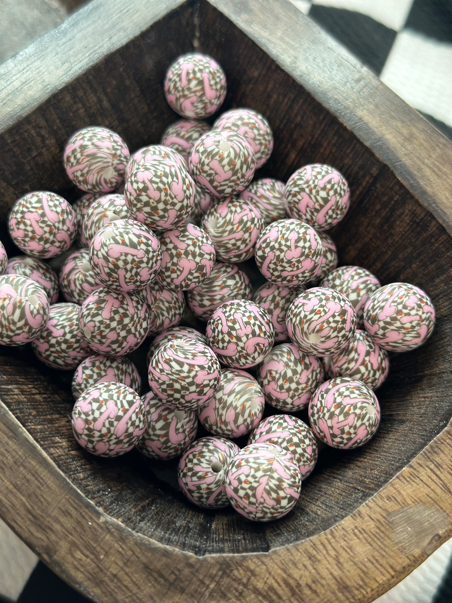 Penis Checkered Print Bead Exclusive