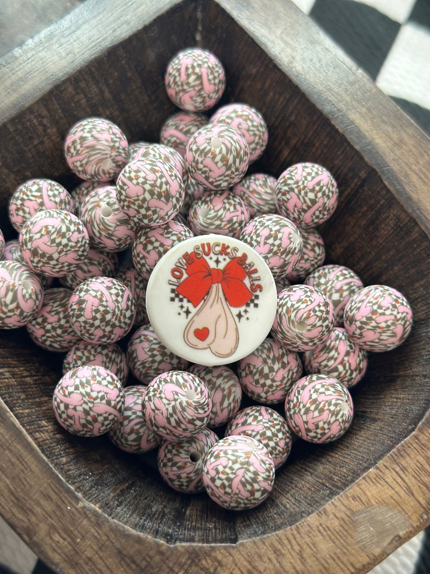 Penis Checkered Print Bead Exclusive