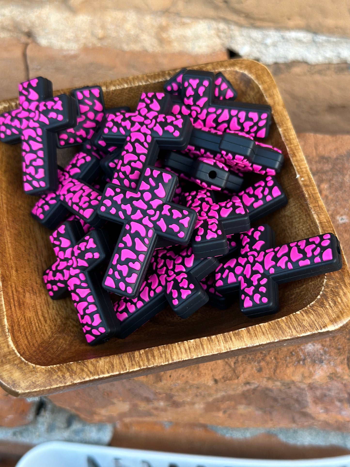 Black & Pink Cross Cow Print