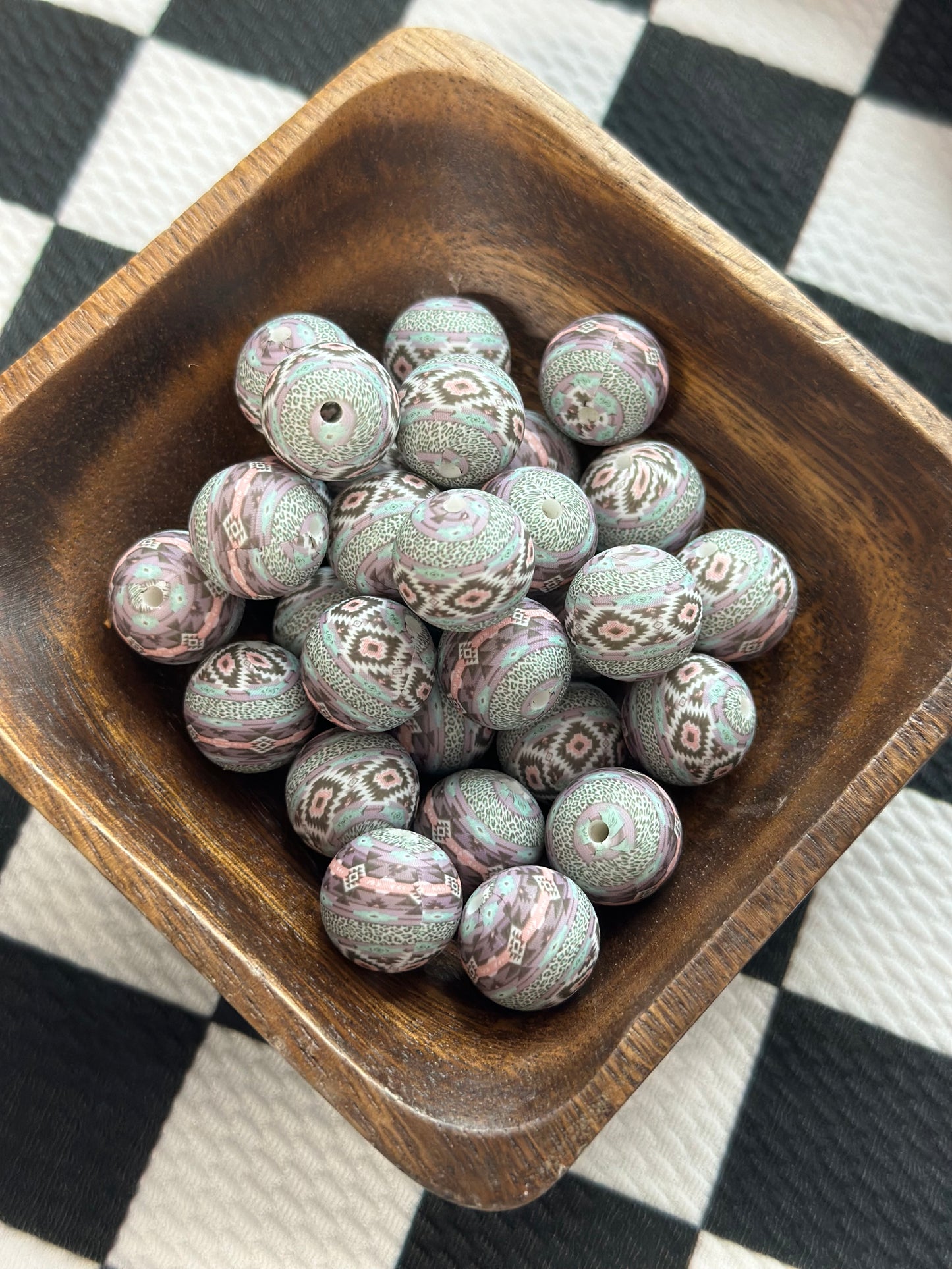 Boho Aztec Printed Bead