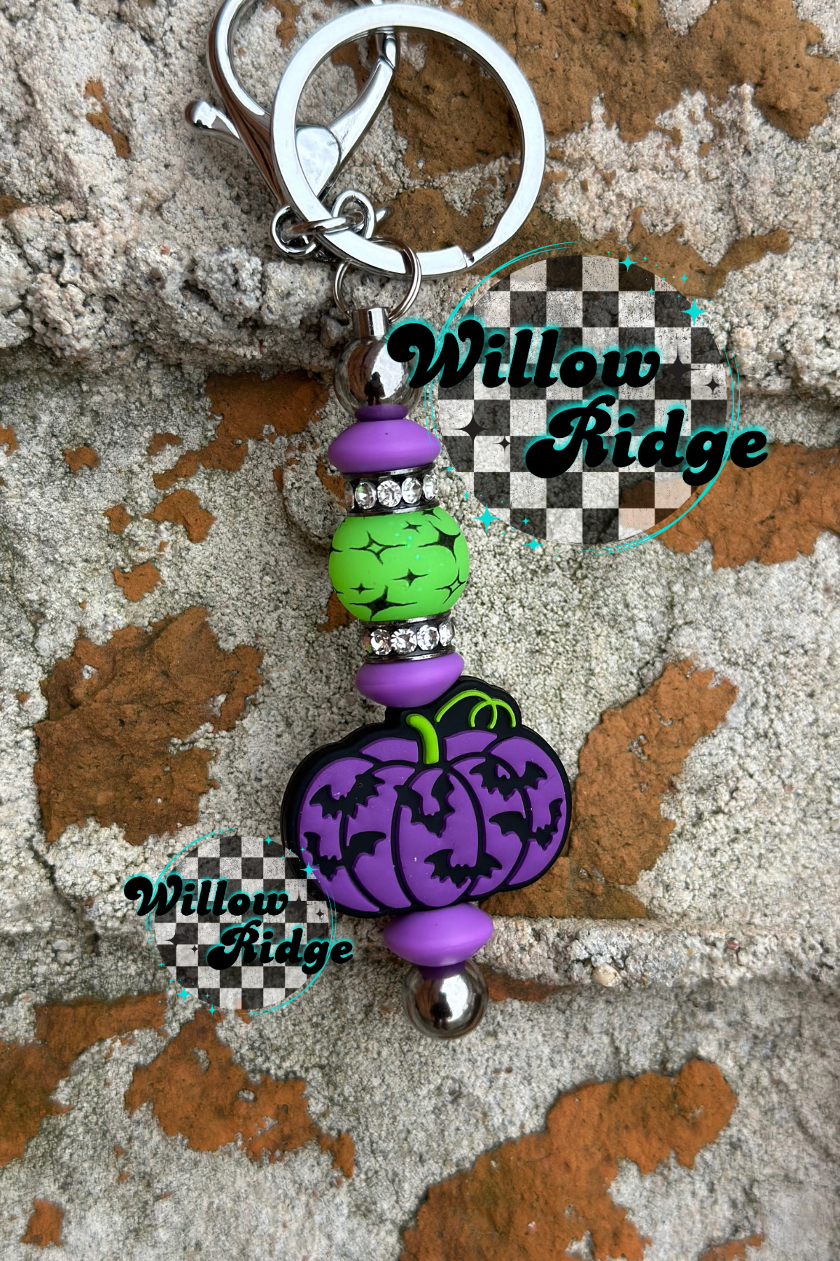 4 Point Star Green Printed Bead