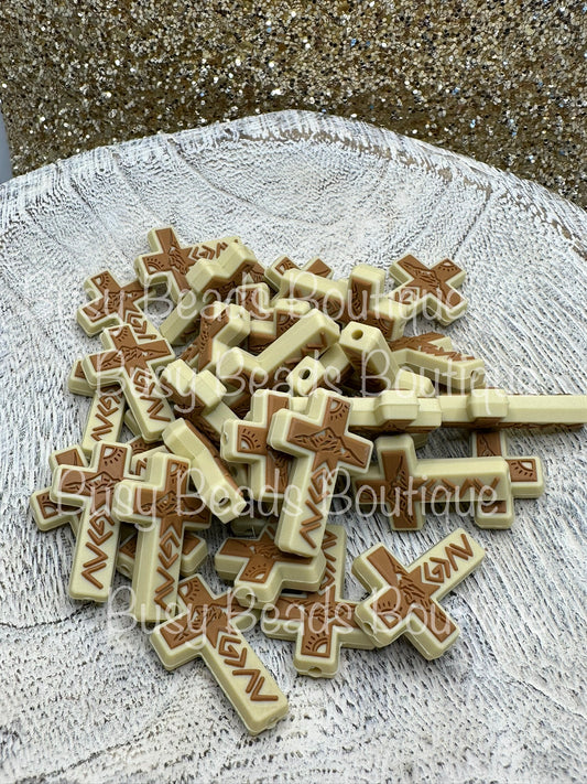 Tan and Brown “God is Greater” Cross