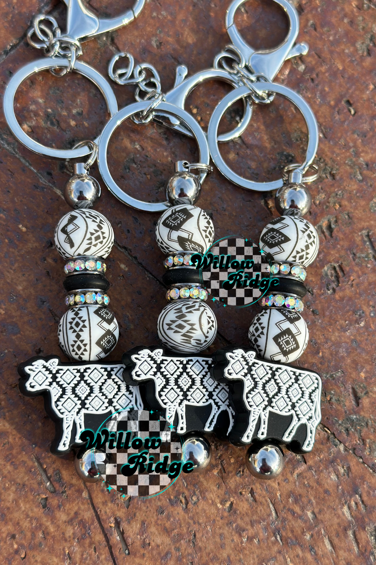 Aztec White Printed Bead