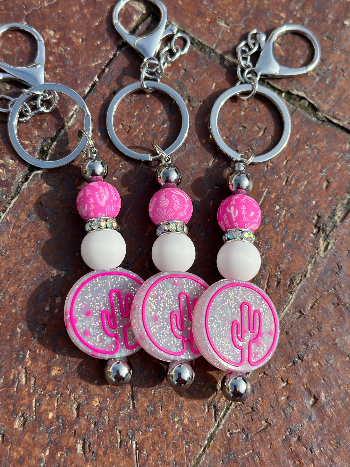 Cactus Pink Pastel Printed Bead