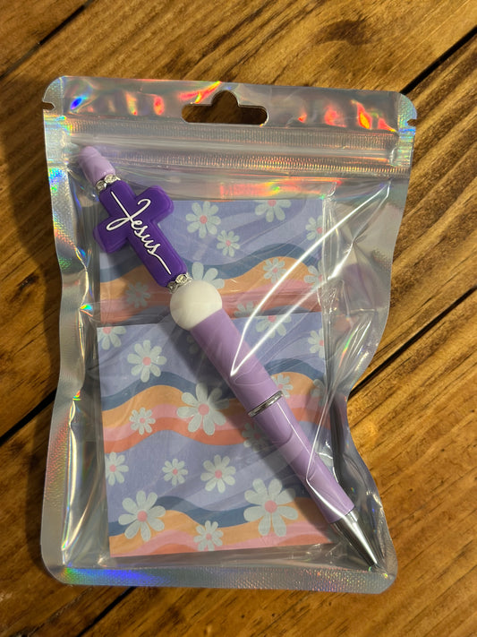 Jesus Cross Stationary Set- Purple