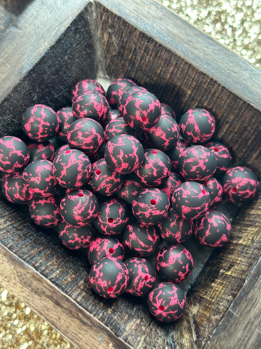 Raspberry Red Cowhide Printed Bead Exclusive