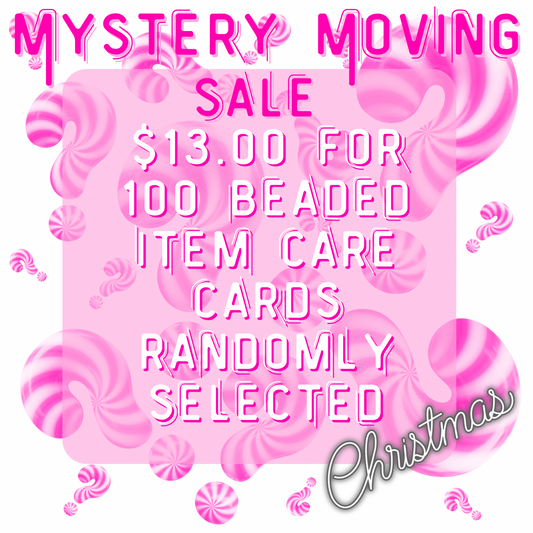 Moving Sale Beaded Item Care Cards