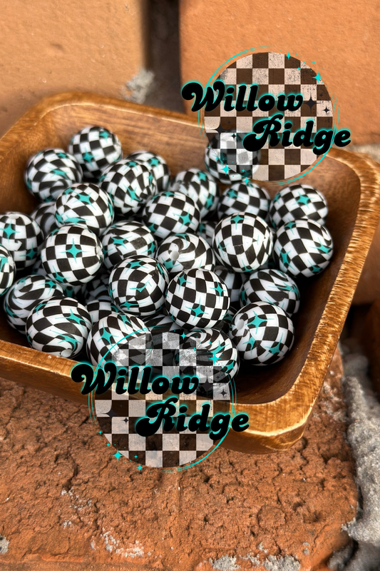 Checkered Stars Teal